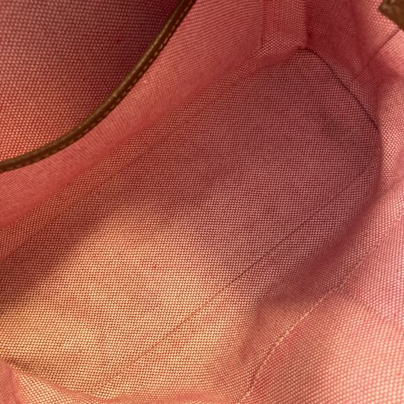 Dooney Bourke Charleston Two Tone Tan Brown Pebble Leather Tote Shoulder Bag - Picture 12 of 16